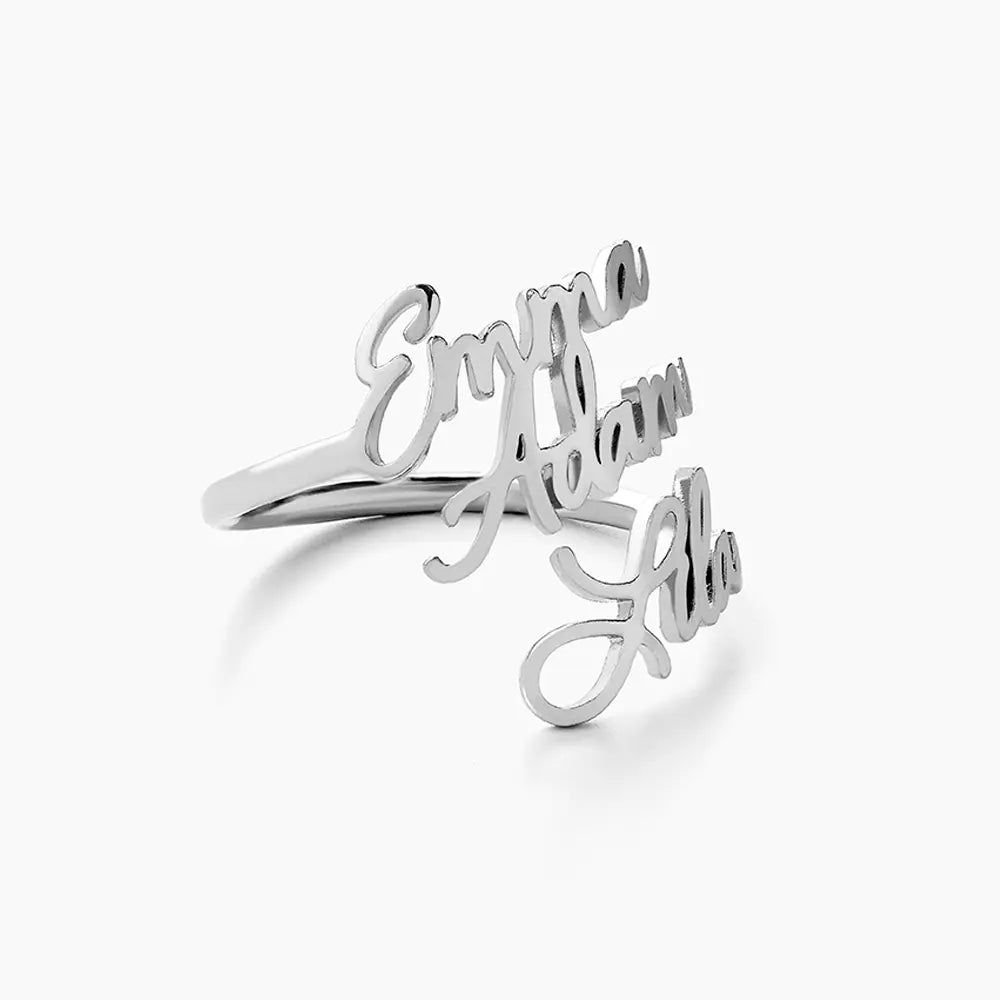 Personalised Two or Three Name Ring