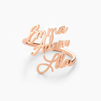 Personalised Two or Three Name Ring